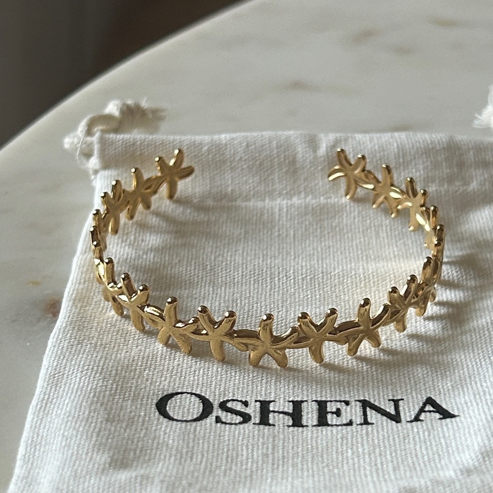 Oshena‎ designer beachwear Gold Starfish cuff Bracelet NEW release